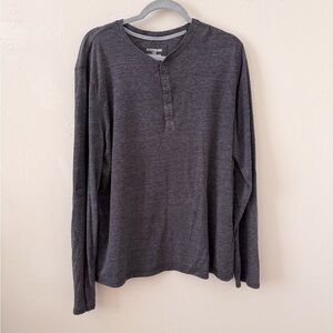 Express Gray Long Sleeve Henley (L)